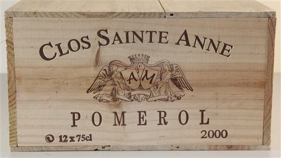 A case of twelve bottles of Chateau Clos Sainte Anne, Pomerol, 2000